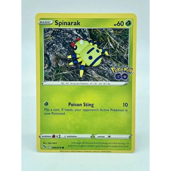 Spinarak 006/078 Stamped Stamped Pokémon GO Non-Holo Pokémon TCG Mint Unplayed - Picture 1 of 6